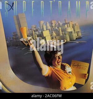 Frühstück in Amerika - Supertramp - Vintage Vinyl Album Cover Stockfoto