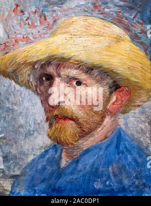 Vincent van Gogh Selbstbildnis, Öl auf Artist Board auf Holz montiert, 1887 Stockfoto