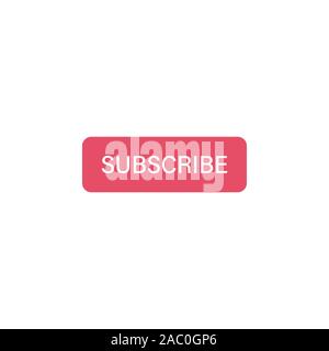 Abonnieren rote Taste für Web Design. Isolierte Vector Illustration. Web klicken Sie auf das Symbol . Stock Vektor