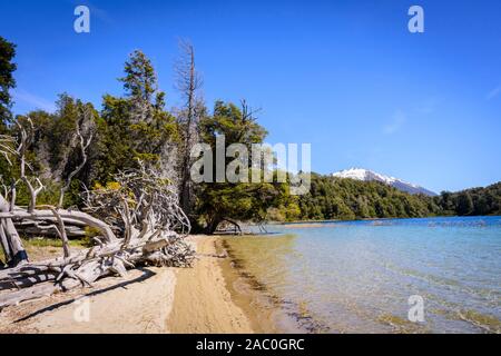 Querformat von Laguna Patagüa im Nationalpark Los Arrayanes, Villa La Angostura, Patagonien, Argentinien Stockfoto