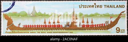 Royal Ceremonial Lastkahn auf Thai Briefmarke Stockfoto