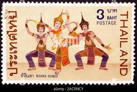 Traditionelle Thai Tänzer auf Briefmarke Stockfoto