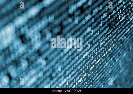 Komprimiert CSS Programmierung Code auf dem Bildschirm in blau Tönen Stockfoto