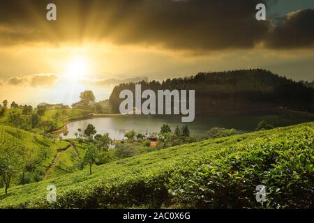 Sembuwatta See ist eine touristische Attraktion bei Elkaduwa im matale Distrikt von Sri Lanka gelegen, direkt neben den Campbell Lane Forest Reserve. Stockfoto