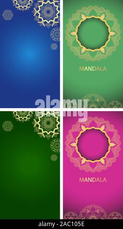 Hintergrund Vorlage mit Mandala designs Abbildung Stock Vektor