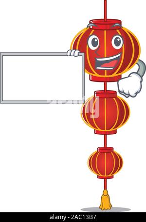 Lampion Lampion mit board Cartoon Character Design Stil Stock Vektor