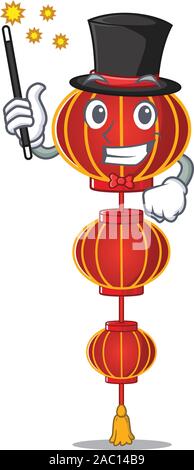 Cartoon Character Design der Lampion Lampion Magier Stil Stock Vektor
