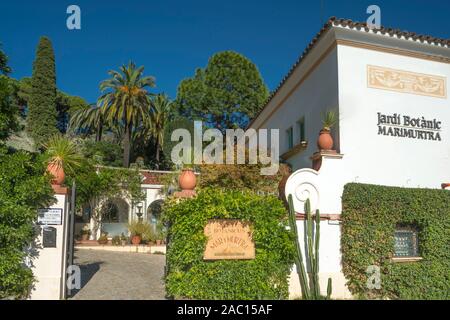 Eingang MARIMURTRA BOTANISCHEN GARTEN BLANES COSTA BRAVA GERONA SPANIEN Stockfoto