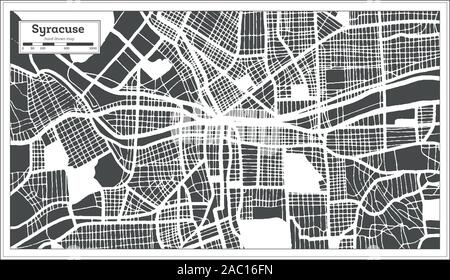 Syracuse USA Stadtplan im Retro-stil. Übersichtskarte. Vector Illustration. Stock Vektor