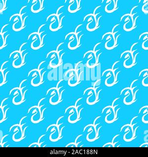 Nahtlose Muster von Hand gezeichnet Vector dragon auf weißem Hintergrund. Fantastische dragon Symbol. Freehand nahtlose Silhouette der Mythologie aminal. Fa Stock Vektor