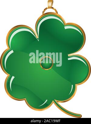 Abbildung: vier Blätter Green Shamrock als Schmuck. Stock Vektor