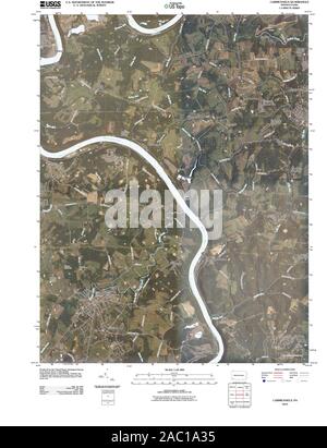 USGS TOPO Karte Pennsylvania PA Carmichaels 20100615 TM Wiederherstellung Stockfoto