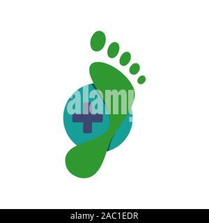 Neue kreative podiatric Füße care Foot Print Logo Design Vektor icon Abbildung: Vorlage Stock Vektor