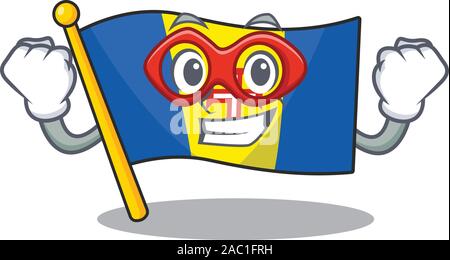 Eine Karikatur der Flagge Madeira tragen Kostüm von Super Hero Stock Vektor