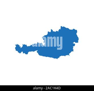Österreich Karte auf weißem Hintergrund. Vector Illustration. Stock Vektor