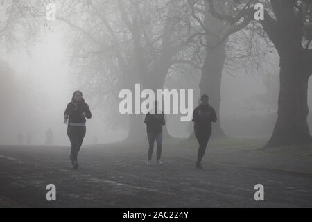 Finsbury Park, North London, UK. 30 Nov, 2019. Einfrieren Nebel über North London. Credit: Dinendra Haria/Alamy leben Nachrichten Stockfoto