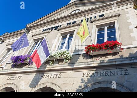 Europa, Frankreich, Nouvelle-Aquitaine, Orthez Hotel de Ville (Rathaus) Stockfoto