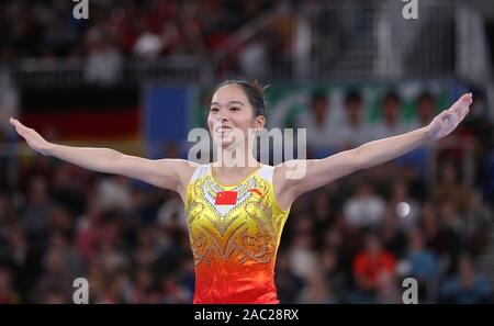 Tokio, Japan. 30 Nov, 2019. Huang Yanfei von China konkurriert während der Frauen Trampolin Halbfinale bei der 34 Abb. Trampolin Turn-WM in Tokio, Japan, November 30, 2019. Credit: Du Xiaoyi/Xinhua/Alamy leben Nachrichten Stockfoto