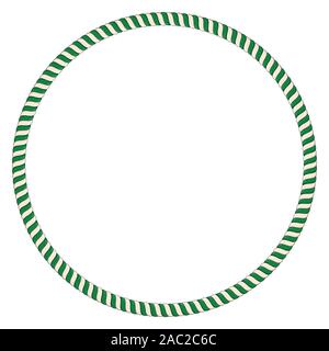 Candy Cane grün runden Rahmen für Weihnachten und das neue Jahr Komposition. kreis Grenze für Urlaub Design auf weißem Hintergrund Stock Vektor