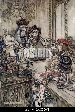 Arthur Rackham der Illustration für die Ausgabe 1907 von Alice im Wunderland von Lewis Carrol -', die gestohlen haben, die Törtchen?' Stockfoto