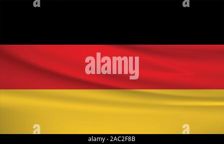 Deutschland Fahne schwenkten, offizielle Farben und Verhältnis zu korrigieren. Deutschland Nationalflagge. Vector Illustration. Stock Vektor