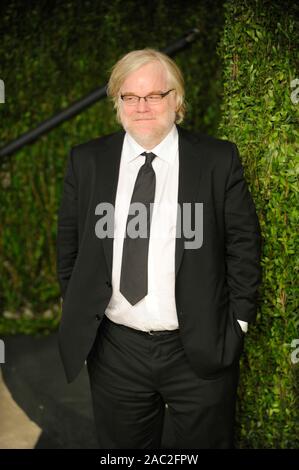 Schauspieler Philip Seymour Hoffman besucht die 2013 Vanity Fair Party im Sunset Towers am 24. Februar in West Hollywood, Kalifornien 2013. Stockfoto