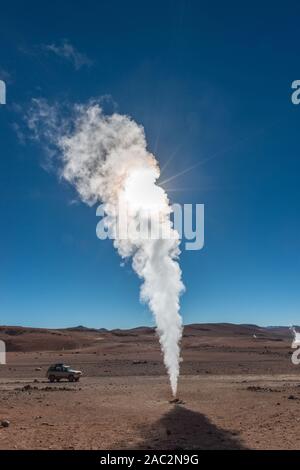 Der Geysir Feld Sol de Mañana", National Park Reserva National de Fauna Andina Eduardo Avaroa, im Südwesten von Bolivien, Potosi, Lateinamerika Stockfoto