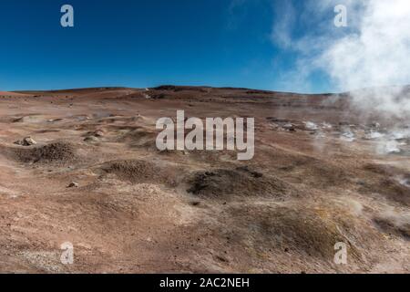 Der Geysir Feld Sol de Mañana", National Park Reserva National de Fauna Andina Eduardo Avaroa, im Südwesten von Bolivien, Potosi, Lateinamerika Stockfoto