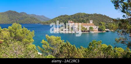 Kroatien - Die St. Mary Benediktinerkloster auf der Insel Mljet. Stockfoto