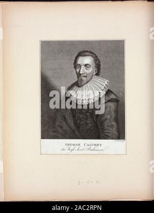 George Calvert, dem Ersten Lord Baltimore Der Text besteht aus der Geschichte von Mason und Dixon Line, durch J.H.B. Latrobe, Philadelphia, 1855; Vortrag auf die Kontroverse zwischen Pennsylvania und Virginia, die von ANMERKUNG: Craig, Pittsburg, 1843; Mason und Dixon Line, von J. Veech, Pittsburg [h], 1857; und die Nachricht von der Gouverneur von Maryland, die Übermittlung von Berichten im Zusammenhang mit der Abgrenzung von Maryland, Pennsylvania und Delaware, Washington, 1850. Zitat/Referenz: EM 14504; George Calvert, dem Ersten Lord Baltimore. Stockfoto