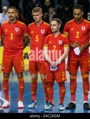 BURTON, ENGLAND, November 29th, 2019. Nordirland gegen Wales im Jahr 2019 vier Nationen Futsal Meisterschaft, Burton upon Trent. Stockfoto