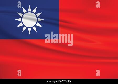Taiwan Fahne schwenkten, offizielle Farben und Verhältnis zu korrigieren. Taiwan Nationalflagge. Vector Illustration. Stock Vektor