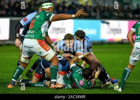 Treviso, Italien. 30 Nov, 2019. una Fase der giocoduring Benetton Treviso vs Cardiff Blues, Rugby Guinness Pro 14 in Treviso, Italien, 30. November 2019 - LPS/Ettore Griffoni Credit: Ettore Griffoni/LPS/ZUMA Draht/Alamy leben Nachrichten Stockfoto