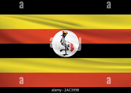 Uganda Fahne schwenkten, offizielle Farben und Verhältnis zu korrigieren. Uganda National Flagge. Vector Illustration. Stock Vektor