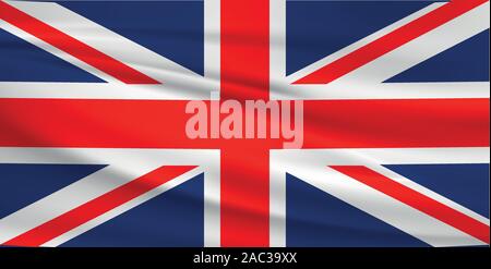 Großbritannien Flagge schwenkten, offizielle Farben und Verhältnis zu korrigieren. Großbritannien Nationalflagge. Vector Illustration. Stock Vektor