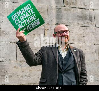 Scottish Green Party fordert Klimawandel allgemeine Maßnahmen der Wahlkampf. Patrick Harvie, MSP&schottischen Grünen Co-Leader Stockfoto