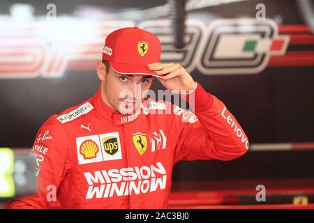 Abu Dhabi, VAE. 30. November 2019, Yas Marina Circuit, Abu Dhabi, Vereinigte Arabische Emirate; Formel 1 Abu Dhabi Grand Prix, qualifizierender Tag; Scuderia Ferrari, Charles Leclerc - Redaktionelle Verwendung Credit: Aktion Plus Sport Bilder/Alamy leben Nachrichten Stockfoto