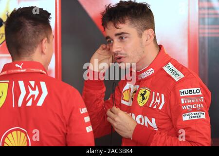 Abu Dhabi, VAE. 30. November 2019, Yas Marina Circuit, Abu Dhabi, Vereinigte Arabische Emirate; Formel 1 Abu Dhabi Grand Prix, qualifizierender Tag; Scuderia Ferrari, Charles Leclerc - Redaktionelle Verwendung Credit: Aktion Plus Sport Bilder/Alamy leben Nachrichten Stockfoto