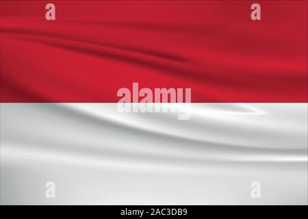 Indonesien Fahne schwenkten, offizielle Farben und Verhältnis zu korrigieren. Indonesien Nationalflagge. Vector Illustration. Stock Vektor