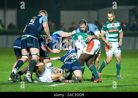 Treviso, Italien. 30 Nov, 2019. una Fase der giocoduring Benetton Treviso vs Cardiff Blues, Rugby Guinness Pro 14 in Treviso, Italien, 30. November 2019 - LPS/Ettore Griffoni Credit: Ettore Griffoni/LPS/ZUMA Draht/Alamy leben Nachrichten Stockfoto