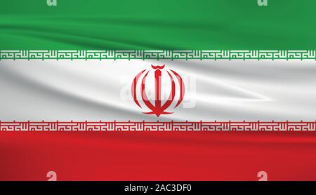 Iran Fahne schwenkten, offizielle Farben und Verhältnis zu korrigieren. Iran Nationalflagge. Vector Illustration. Stock Vektor