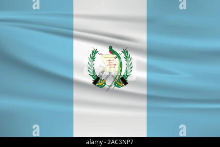 Guatemala Fahne schwenkten, offizielle Farben und Verhältnis zu korrigieren. Guatemala Flagge. Vector Illustration. Stock Vektor