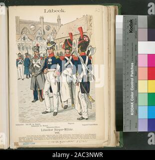 Soldaten von Deutschland, Hohenzollern, 1808-1849; Lübeck, 1750-1768 Deutschland, Hohenzollern, 1808-1849; Lübeck, 1750-1768 Deutschland, Hohenzollern, 1808-1849; Lübeck, 1750-1768. Stockfoto