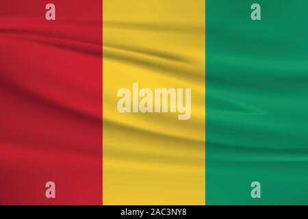 Guinea Fahne schwenkten, offizielle Farben und Verhältnis zu korrigieren. Guinea Nationalflagge. Vector Illustration. Stock Vektor