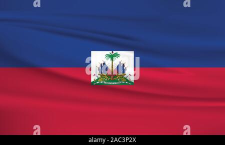 Haiti Fahne schwenkten, offizielle Farben und Verhältnis zu korrigieren. Haiti Flagge. Vector Illustration. Stock Vektor