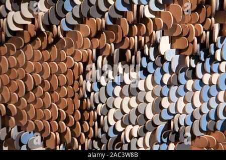 Aus geschnitztem Holz Textur mit Skala Muster Stockfoto