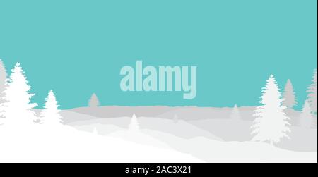 Winter Landschaft Hintergrund. Flache Vector Illustration. Einfache Hintergrund Stil Stock Vektor