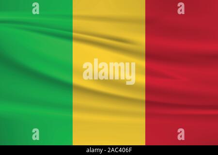 Mali Fahne schwenkten, offizielle Farben und Verhältnis zu korrigieren. Mali Nationalflagge. Vector Illustration. Stock Vektor