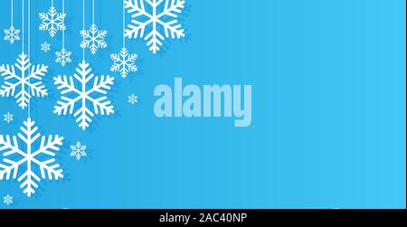 Flache winter Hintergrund mit Schneeflocke Stock Vektor
