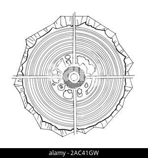 Urban-Plan einer Stadt, Altes Dorf. Doodle Stadtplan. Vektor Stadt Zeichnung. Stadtplan. Futuristische Megalopolis Stadt planen. Stock Vektor